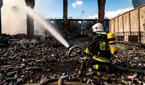 Pożar odpad&oacute;w